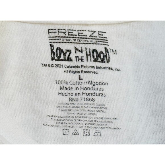 BOYZ N THE HOOD ICE CUBE Short Sleeve White T-Shirt Large - Picture 4 of 4